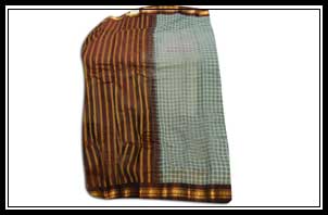 Gadwal -hand woven body with checks contrast border and contrast pallu, Rs. 350-4000/-